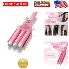 1 Inch 3 Barrel Curling Iron - LCD Display Fast Heat for Effortless Waves