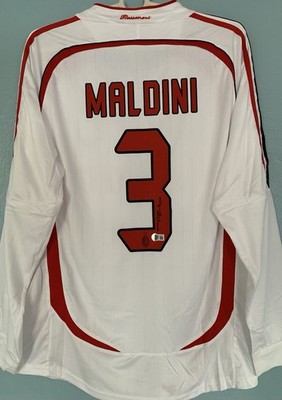 【正規品】ACミラン MALDINI 3 Paolo Maldini Signed Autographed AC Milan 2006/07 Away Jersey with