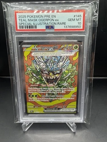 2025 Pokemon Teal Mask Ogerpon ex PSA 10 145/131 Sv: Prismatic Evolutions Holo
