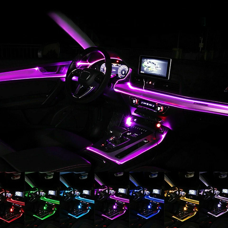 2X 6M LED RGB Coche Interior Atmósfera Luz Tira APP Música Control Lámpara Bluetoo Foto 4 de 4