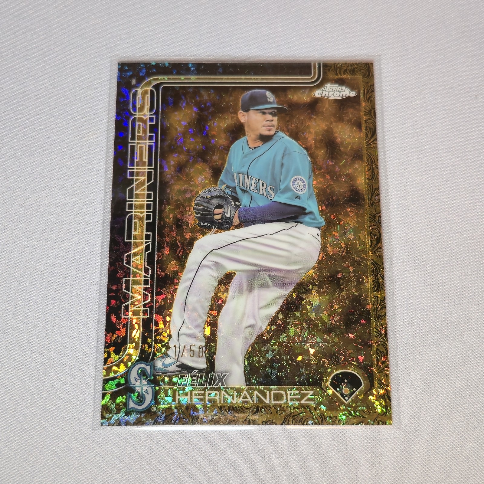 2025 Topps Gilded #119 FELIX HERNANDEZ Gold Mini Diamond /50 Seattle Mariners 