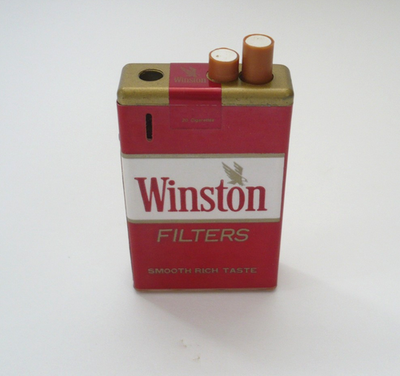 winston filter tipped cigarette lighter Vintage Red Winston Filters Cigarette Lighter Works