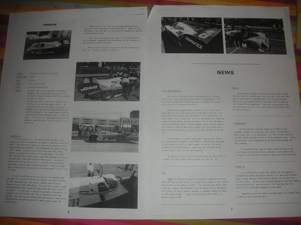 Kit STARTER PORSCHE 956 J DAVID SACHS CAN AM 1984 - Photo 3/3