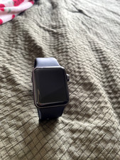 Apple Watch Series 3 38 mm Gray Aluminum Case with Black Aluminium Band...