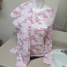 Rare Womens Maidenform 2-Piece PINK CAMO Thermal Pajama Set Size Medium