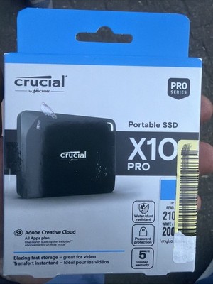 Crucial X10 Pro 2TB Portable External SSD, Up to 2100MB/s Read and 2TB, Black 