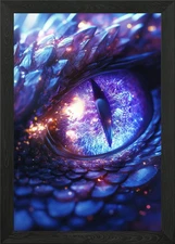 Cosmic Star Dragon Eye Framed Wall Art Poster Canvas Print Picture