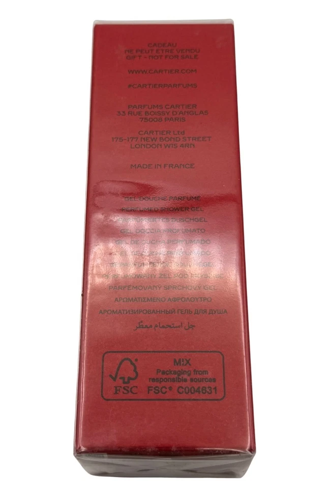 Gel de ducha Cartier Pasha de Cartier 3,3 OZ/100 ML NUEVO EN CAJA Medias navideñas regalo Foto 3 de 4