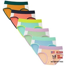 Teen Girls Underwear Cotton Stretch Briefs Comfy Mid 12-14 Years Bright Colors