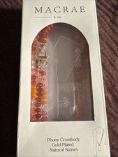 New MACRAE Multi-color Phone Crossbody Gold Natural Stones Strap Accessory