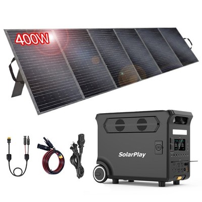 SolarPlay Q3600 3840Wh Portable Power Station for Home Backup, RV, Camping, LFP
