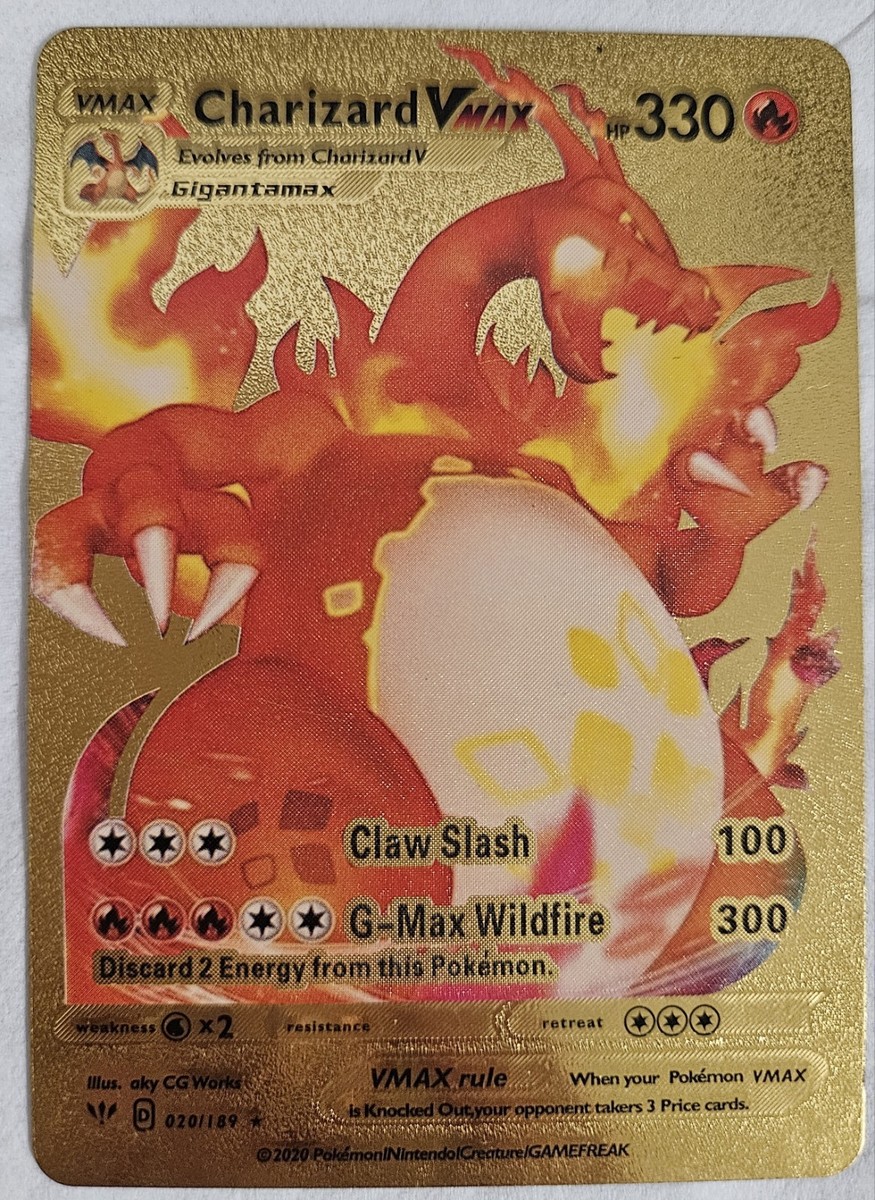 Charizard VMAX Gold Foil Pokemon Card Charizard VMAX Gold Foil Pokemon Card