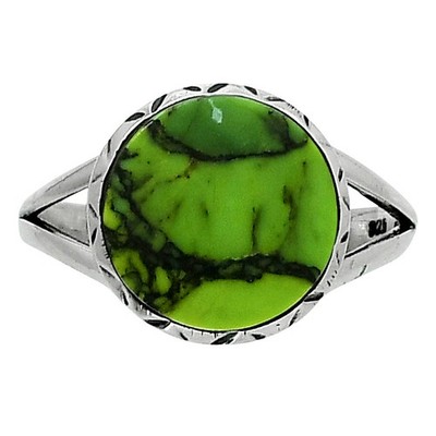 Premium Grün Matrix Türkis 925 Sterling Silber Ring Gr.10 Schmuck R-1074