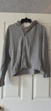 Women's Sz Large Gray Zip Up Hoodie Jacket 100 Cotton By GAP