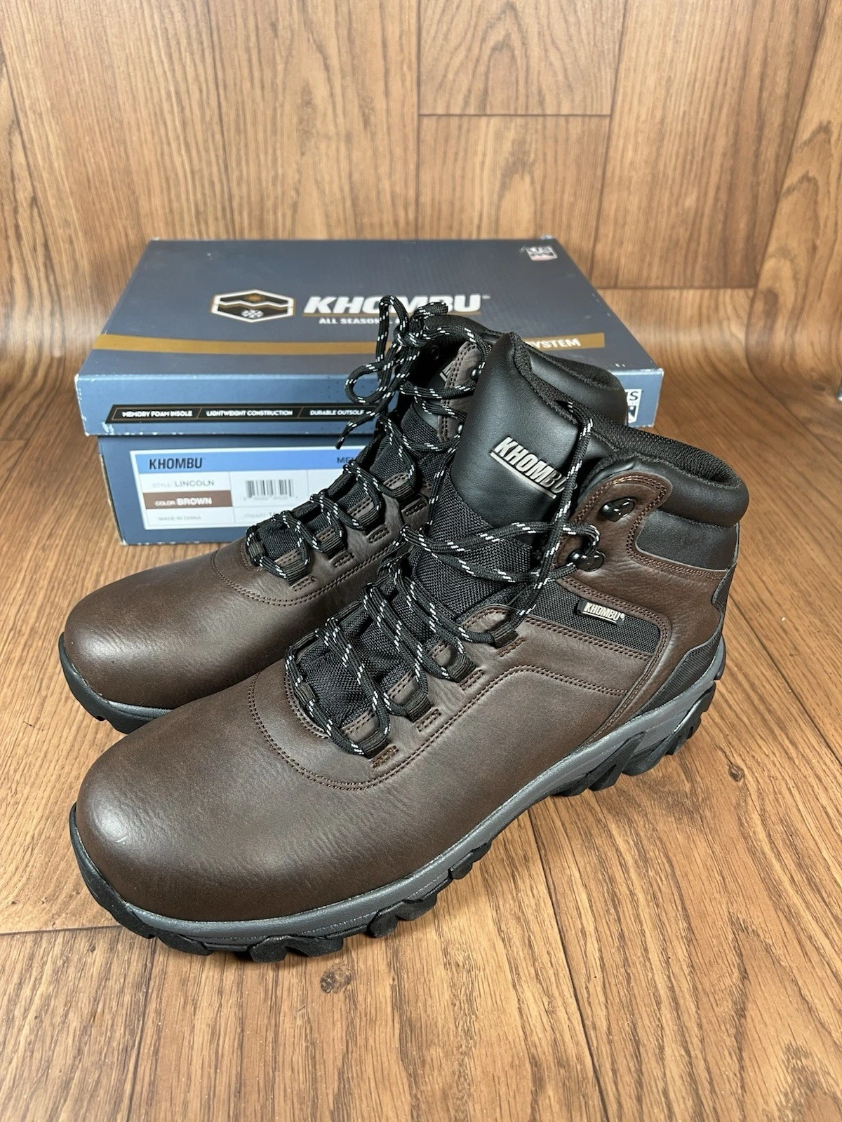 Khombu Men's LINCOLN All Season Snow Outdoor Hiking Boots ( BROWN, 13) NEW