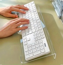 Supporto Tastiera Pc Alzata Desktop Computer Plexiglass Trasparente 30x13x4H