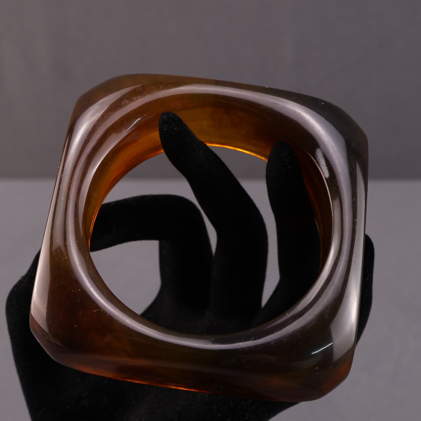 Vintage Translucent Brown Bakelite Bangle Bracele… - image 2