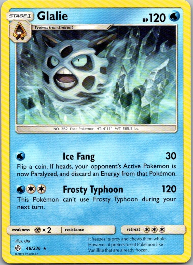 Glalie Rare SM - Cosmic Eclipse 48/236 NM