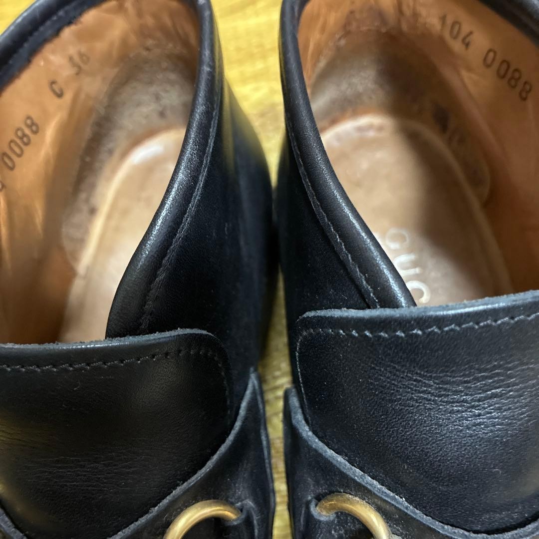 GUCCI Boots Heel Horsebit Leather Black EU36/US6 116429c thumbnail 17