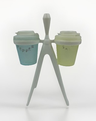 Vintage Tupperware Salz-und Pfefferstreuer Atomic Gestell 60er USA RAR Sammler