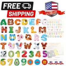 Magnetic Letters and Numbers Fridge Magnets, 26 Uppercase Letters 0-9 Numbers...