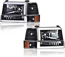 PIT66 LED Headlights Assembly Ford F150 F250 F350 Bronco 92-96