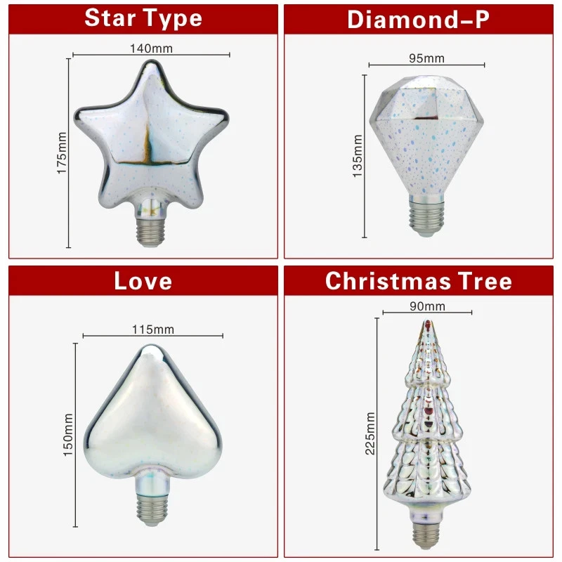 3D Decoration LED Bulb E27 6W 85-265V Vintage Edison Light Bulb Star Fireworks L - Image 3 of 4