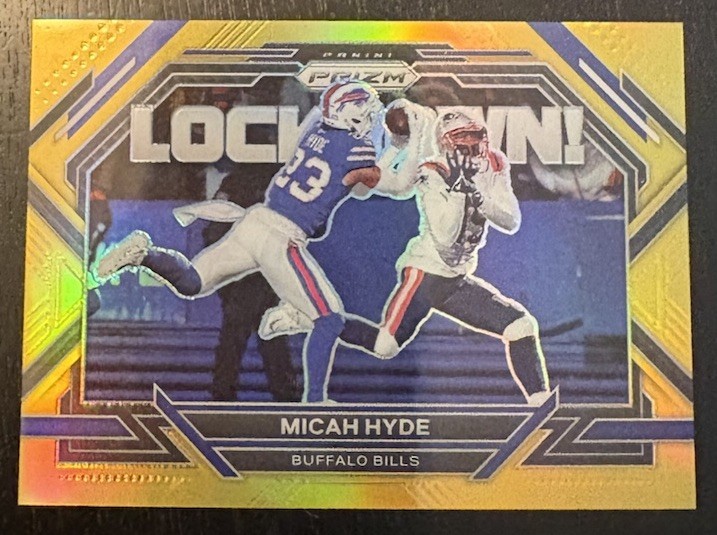 2022 Panini Prizm Lockdown! Micah Hyde #L-15 Gold Prizm /10