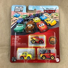 Disney Pixar Cars Mini Racers 3 Pack Race  Rescue Luigi Lighting McQueen Mater