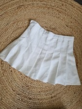 White Tennis Skort, Size XL (Fits More M), Pleated, Cute, Summer Holiday