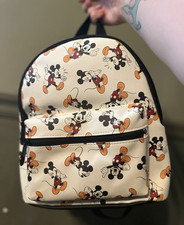 Bioworld Disney Mickey Mouse Allover Print Mini Backpack Cream/Black/Red/Orange