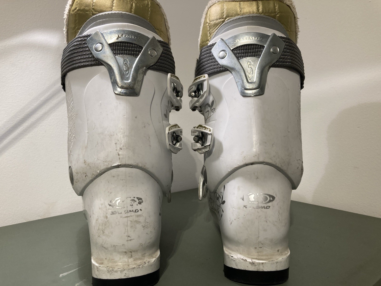 Scarponi da sci Salomon X Fit Fusion donna Divine taglia 24 bianco e oro usati più caldi