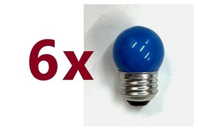 6-PK 7-1/2S/B S11 120V Blue E26 7.5W LIGHT BULB Night Signal NEW 211813