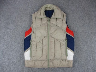 Vintage Mountain Goat White Stag Vest Mens Medium Tan Colorblock Puffer Ski