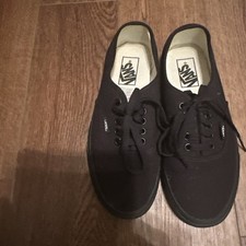 VANS Men  s Atwood size 7m Black Canvas Low Top Shoes USED
