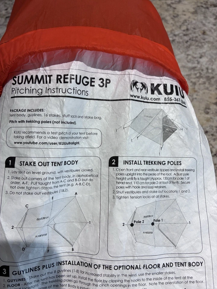 TIENDA DE CAMPAÑA PARA MOCHILEROS KUIU CUMBRE REFUGIO 3 PERSONAS (TIENDA DE CAMPAÑA 3 ESTACIONES) Foto 2 de 4