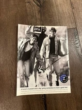 ZIMA 8” x 10”Poster Print Ad Photo Alcohol Vintage 1995 Dog Denim