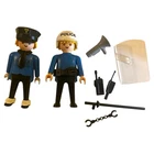 Vintage Playmobil Police Figures Lot - 2 Officers + Accessories, Riot Shield, Ra