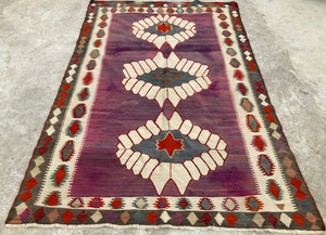 Vintage Traditional Handmade Beautiful Turkish Kilim Floor Rug Carpet 255x160 cm