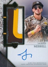 2024 Topps Transcendent Jackson Merrill Rookie Showcase 3-Color Patch Auto SP RC