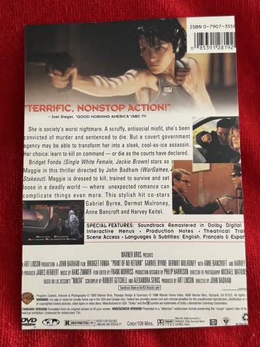 Point of No Return (DVD, 1993) Bridget Fonda Gabriel Byrne Dermot Mulroney - Picture 7 of 7