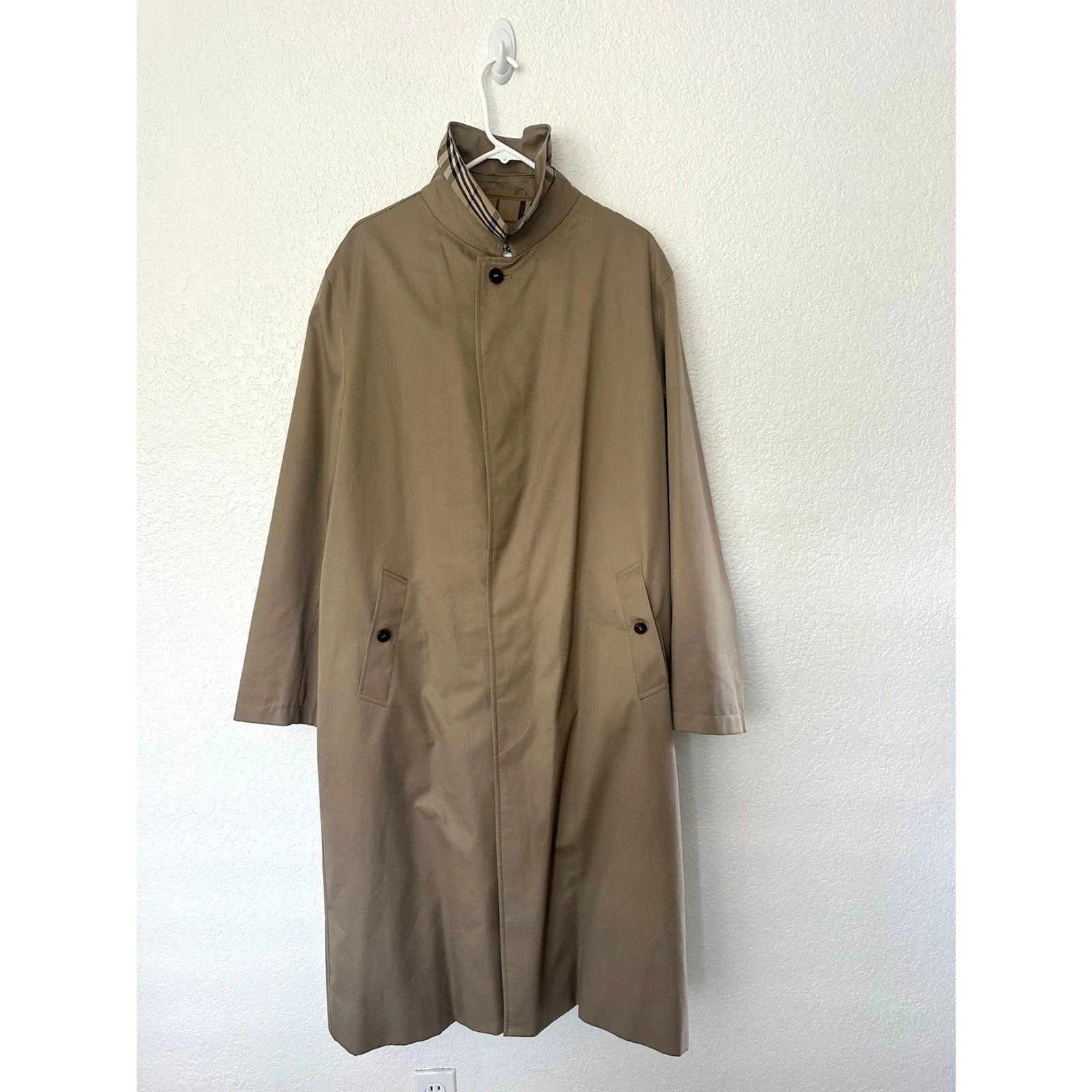 Burberry — Burberry London Dane Trench Coat 40L Removable Camel Hair Liner Beige Nova Check
