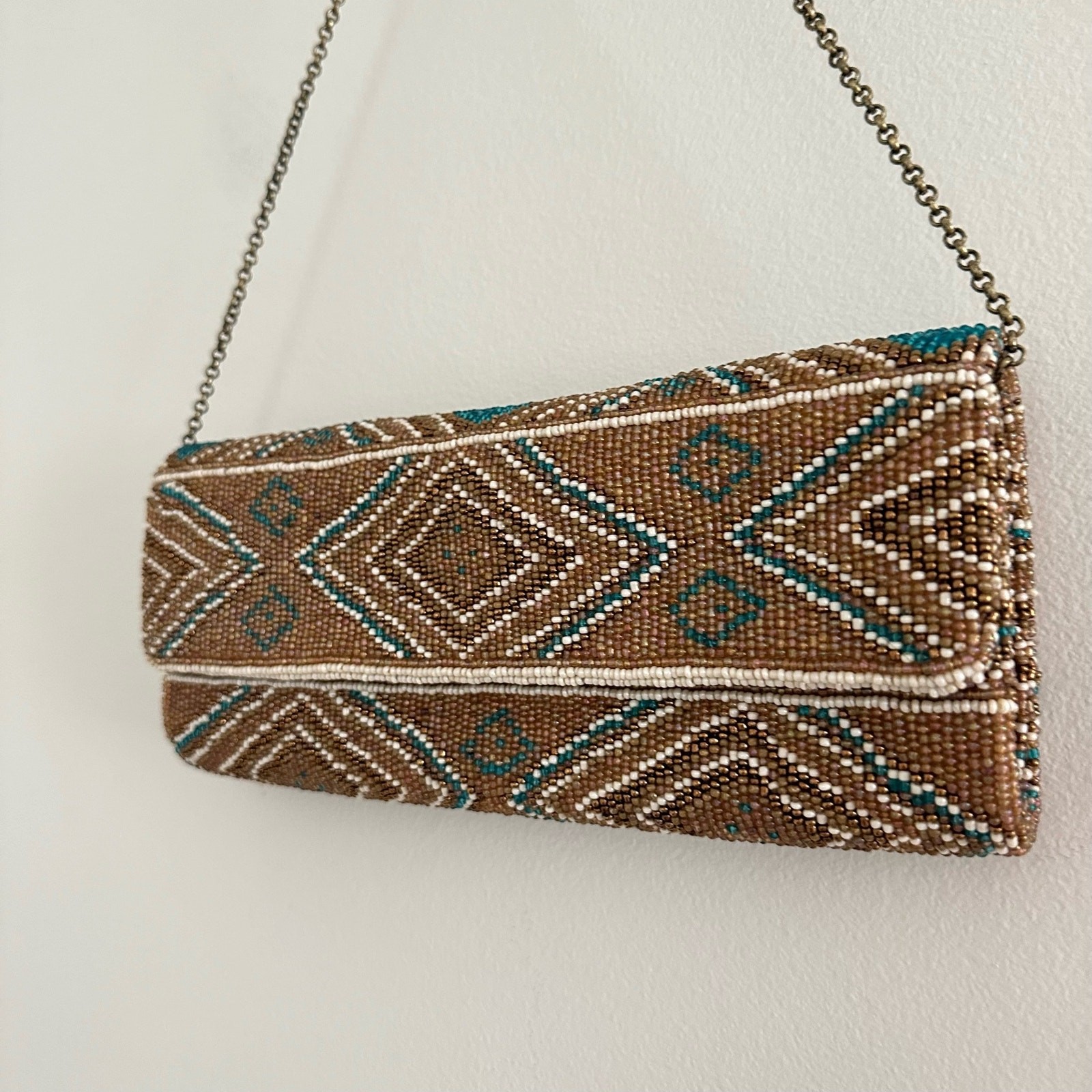Santi Aztec Pattern Beaded Rectangle Shape Clutch… - image 5