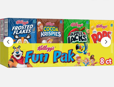 Kellogg's Fun Pak Variety Pack Cold Breakfast Cereal (8 types)
