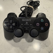 Sony PlayStation 2 PS2 Black Dual Shock 2 Controller Official SCPH-10010
