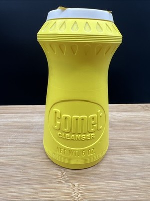 Vintage Comet with Chlorinol Cleaner Plastic Bottle Shaker 6oz Yellow Movie Prop