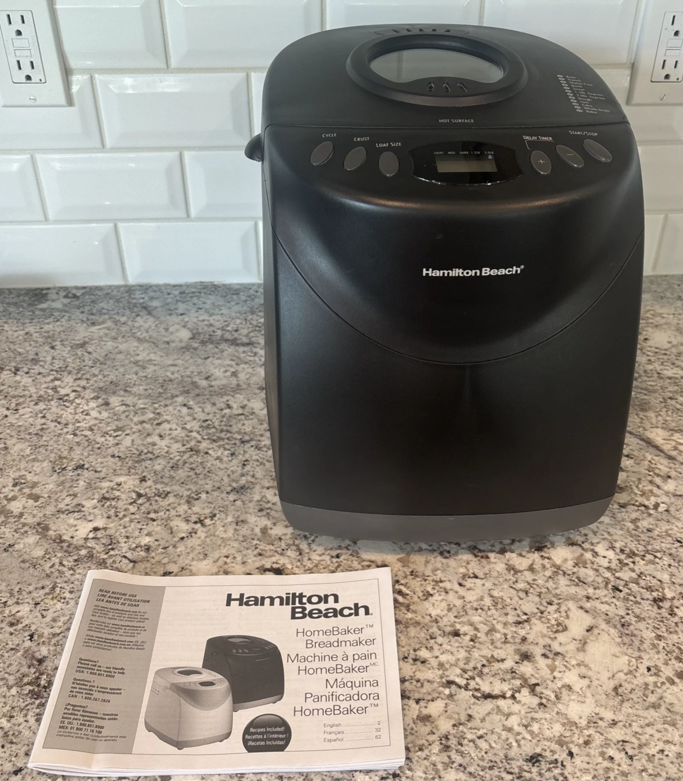 Hamilton Beach BM07 29882 Two Pound Home Baker Breadmaker Black