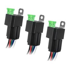 3 PCS 30A Fused Relay Switch Kit, 12V Car Relay with 14 16AWG Harness  5-Pin