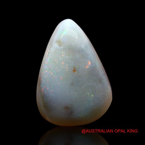 4.00 Cts Natural Pear Australian Fire Opal Handmade Cabochon Gemstone 15x10x5 mm - Picture 3 of 11