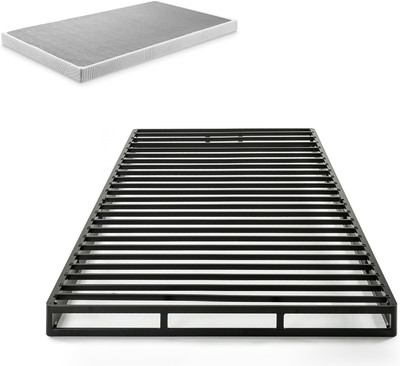 Quick Lock Metal Smart Box Spring, 4 Inch Mattress Foundation, Strong Metal Stru